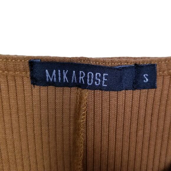 MIKAROSE Ribbed Knit Scoop Neck Sheath Dress Mocha - Size Small - Picture 5 of 7